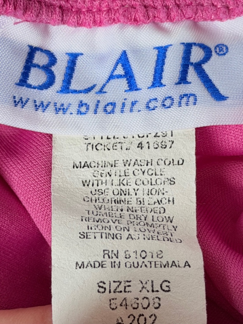 Blair Fuchsia Pink Peasant Top – Gathered Scoop Neck Short Sleeve Blouse XL - Picture 2 of 3